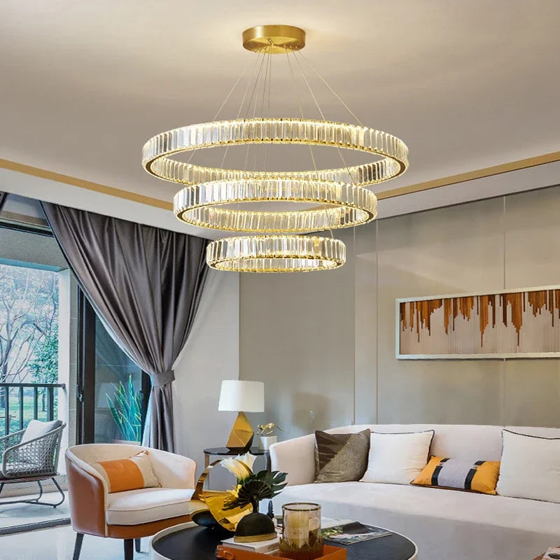 HALO LUXE – 4-Ring Crystal Chandelier