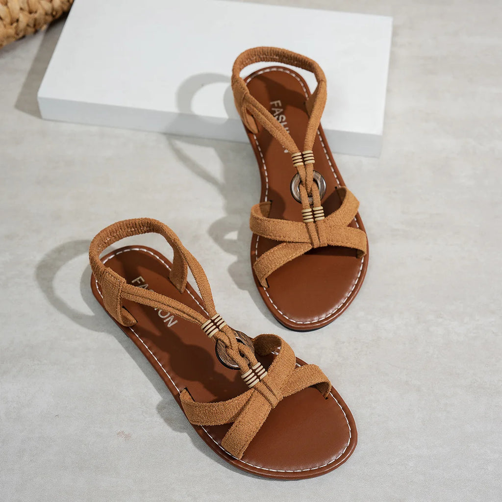 Women's Sandals Bohemia Style Summer Sandals Women Soft Bottom Low Heels Sandals Shoes Woman Non-slip Shoes Summer Footwear