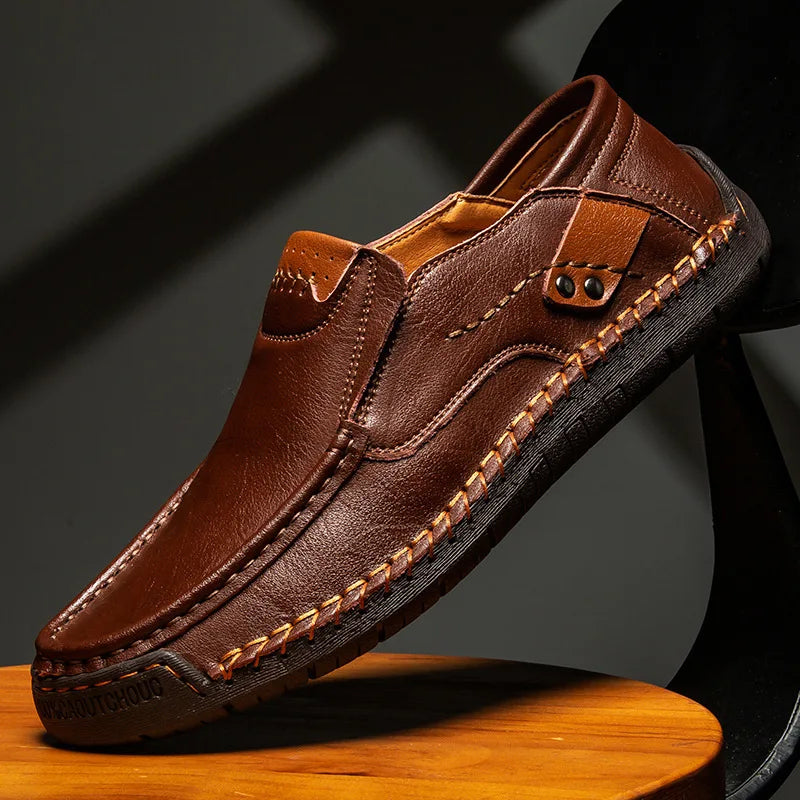 Men's Handmade Loafers - Breathable Slip-On Casual Driving Shoes Plus Size