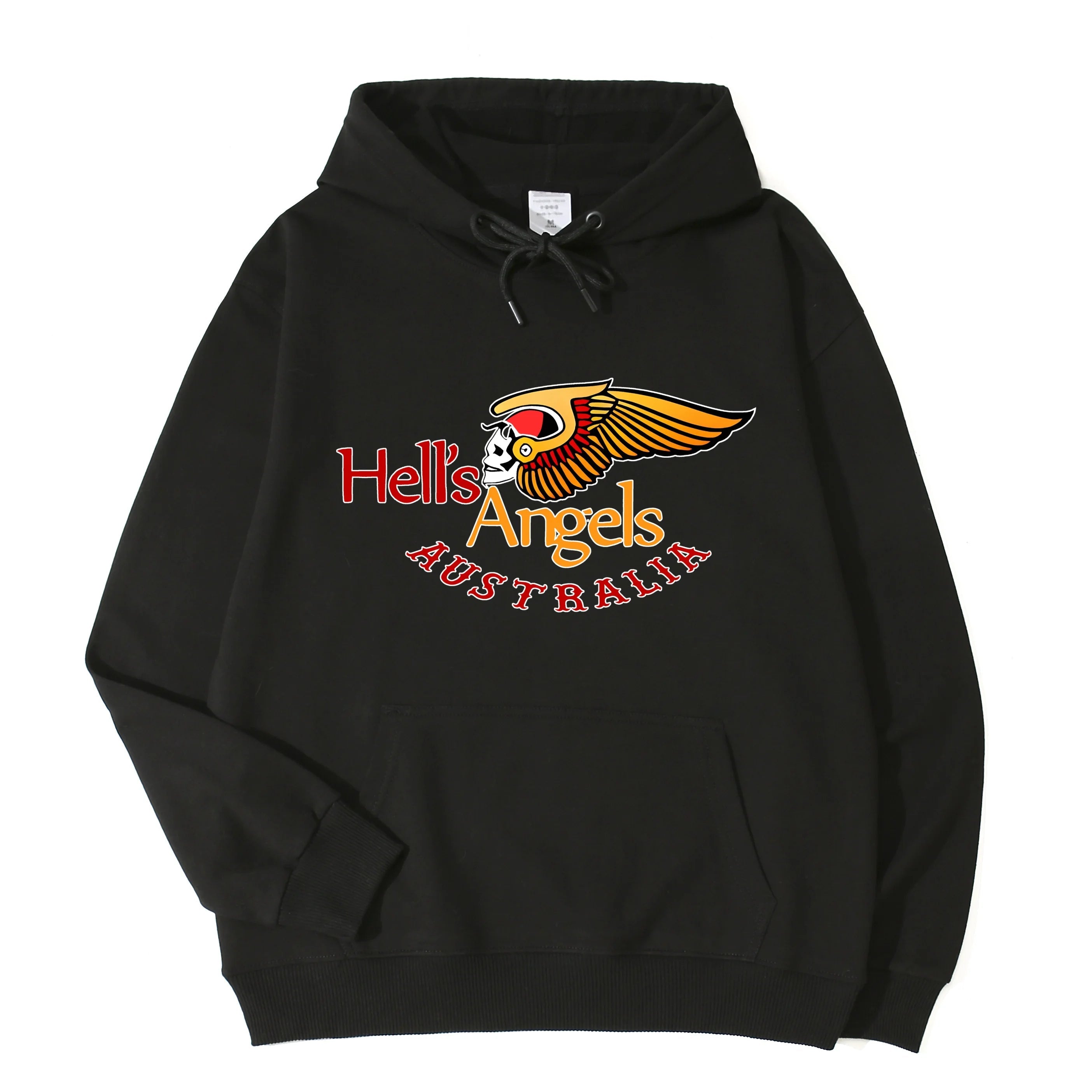 Biker Wing Skull Hoodie Australia Unisex Black Hoodie