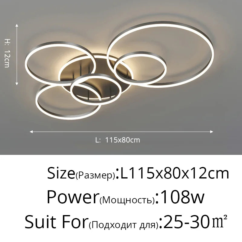Modern LED Ceiling Light – 2 to 6 Heads