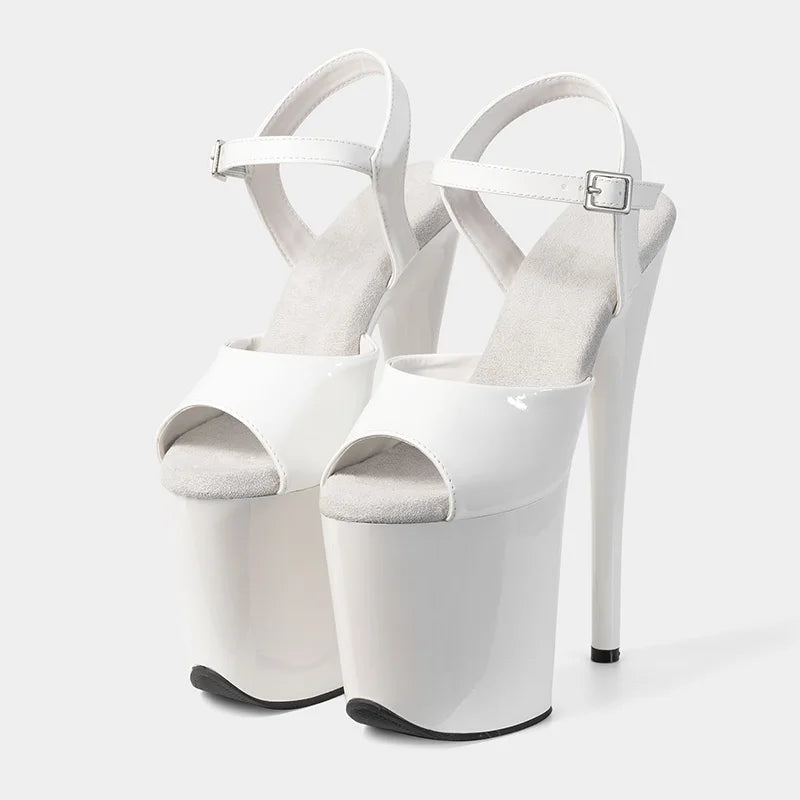 8-inch Sexy Super High Heels Transparent Crystal Wedding Pole Dance Shoes 20CM Stiletto Waterproof Platform Sandals Summer