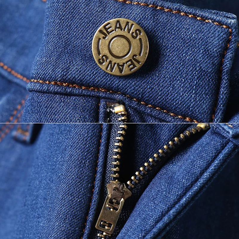COLD DENIM - Men's Thickened Winter Jeans - Loose Straight Warm Denim Pants