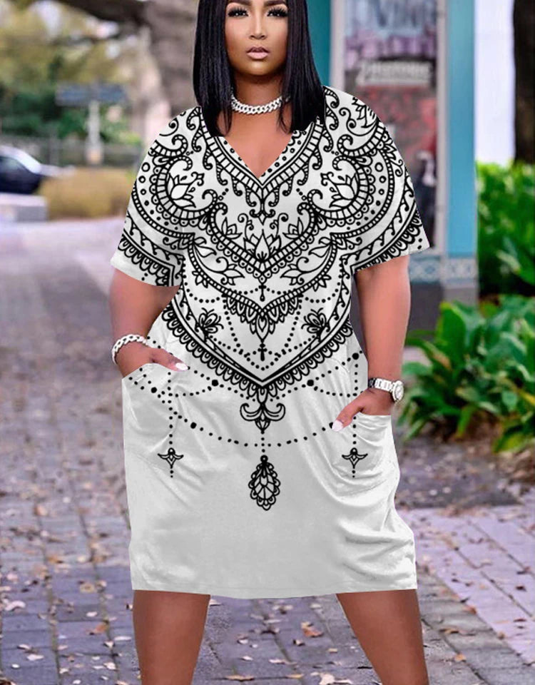 Fashion Native Midi Dresses Women Bohemian Party Evening Dress Women's Fashion African Dress Female Letter Sexy Sundress Slim