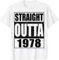 Funny Birthday Gift 46th Birthday 46 Years Old Man Woman Vintage 1978 T-Shirt Unisex Style Shirts for Women Men Clothing