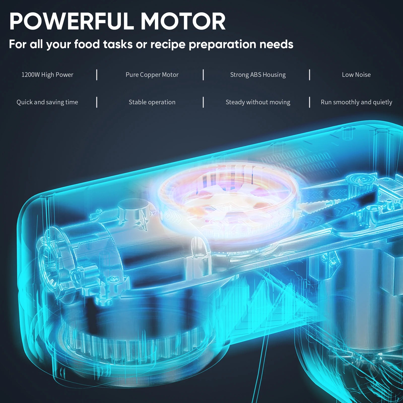 Stand Mixer 1200W – 11 Speeds OLED Screen DC Motor