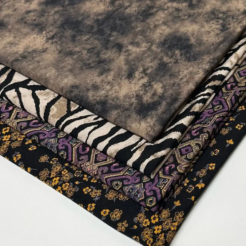 COTTON SPANDEX PRINTED FABRIC - 21 Prints, Stretch Blend, 175cm Wide - Soft Days