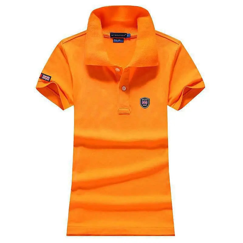 Fashion Clothing Polos Femme Summer Womens Polo Neck Shirt Short Sleeve Lapel Womens Tees Casual Sportwear Cotton Ladies Tops