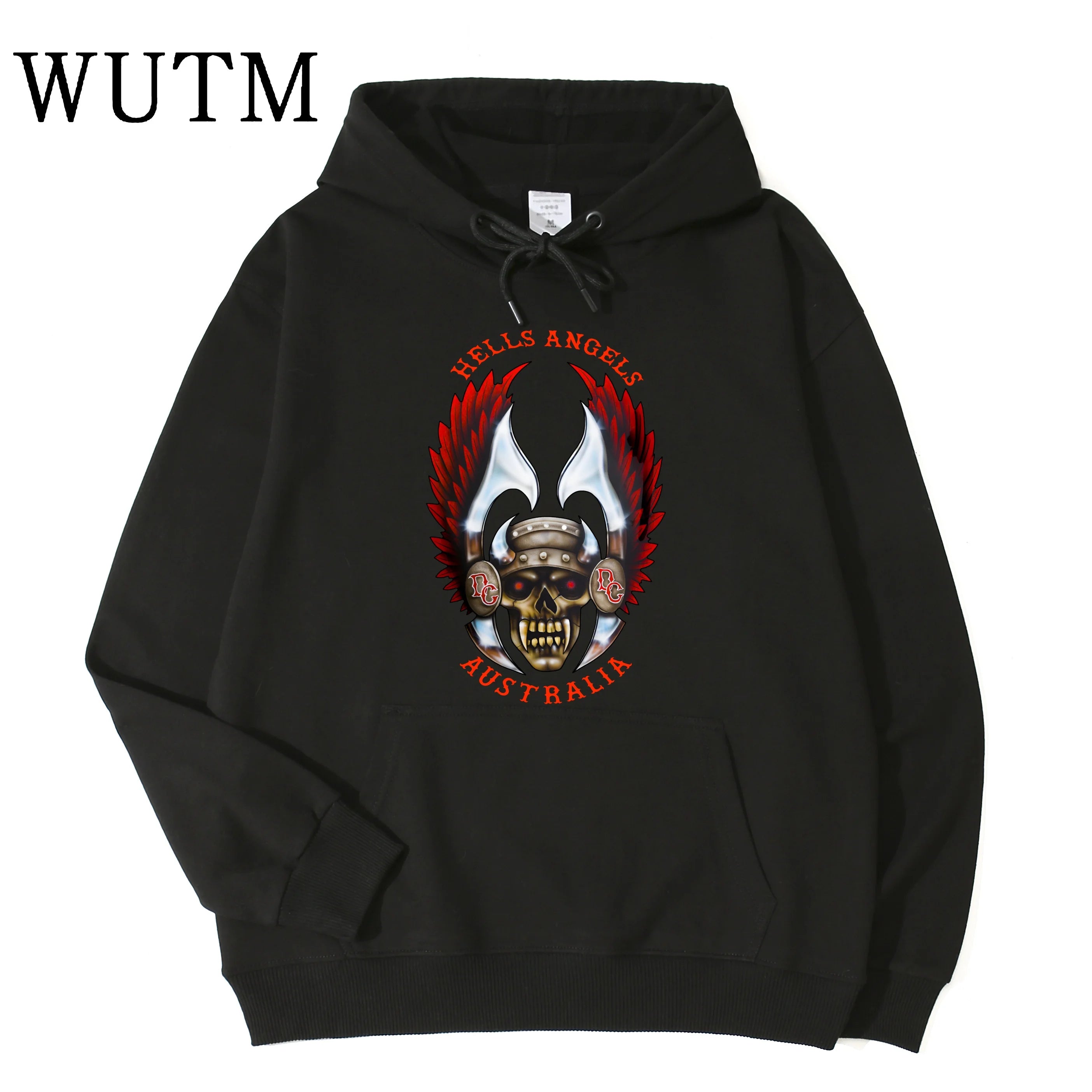 Biker Wing Skull Hoodie Australia Unisex Black Hoodie