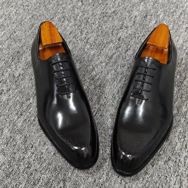 OXFORD NOIR - Men's Luxury Cow Leather Dress Shoes - Handmade Loafers