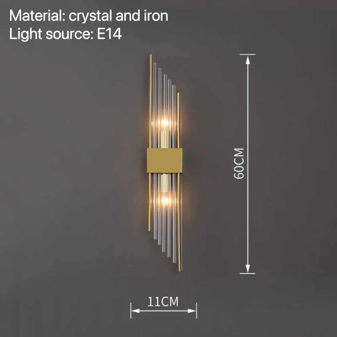 Crystal LED Wall Sconce – Black/Gold, 2 Styles, S/L