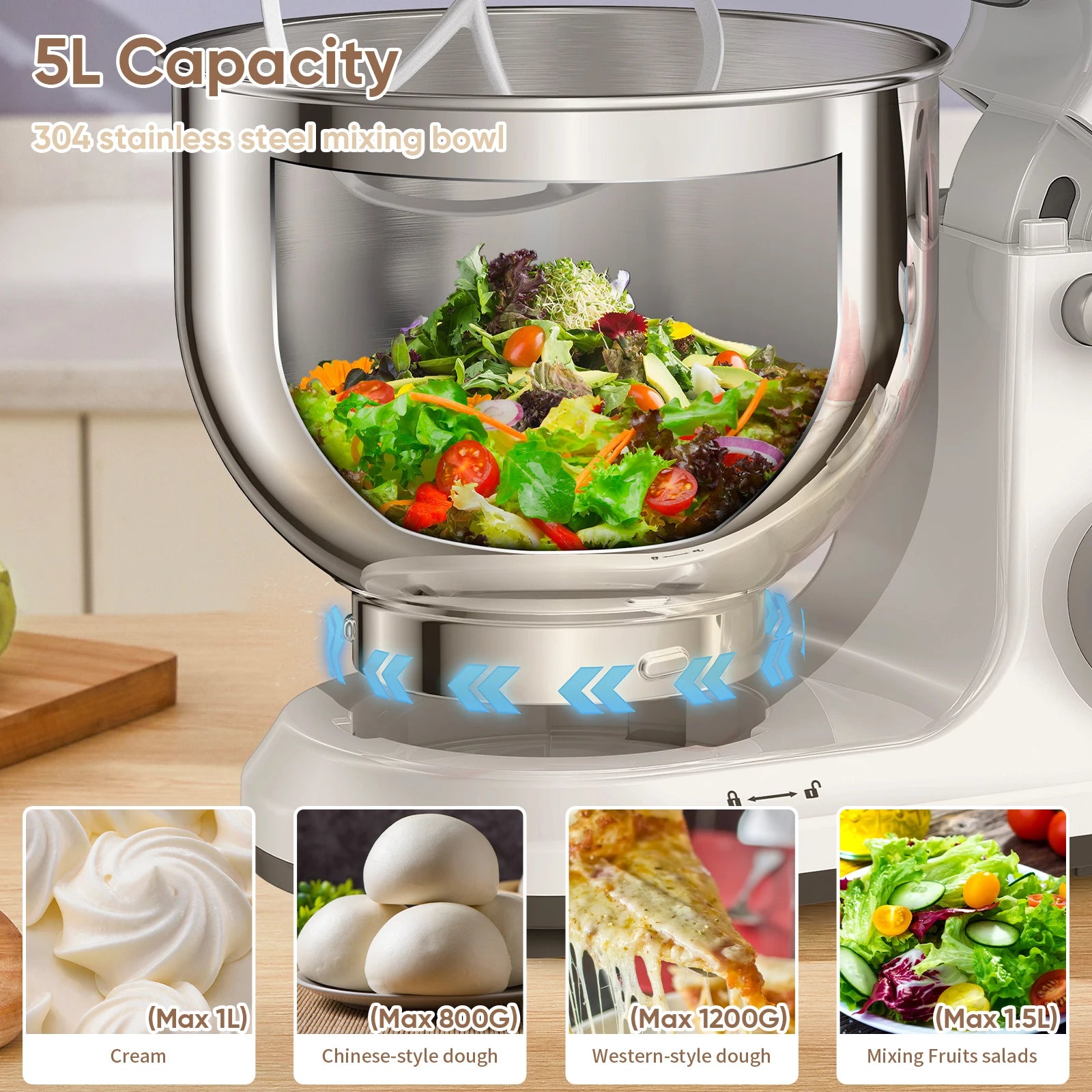 Stand Mixer 1200W – 11 Speeds OLED Screen DC Motor