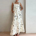 2026Spring new women's clothing Cross-border European and American dresses Fashionable and sexy printed strap long dress