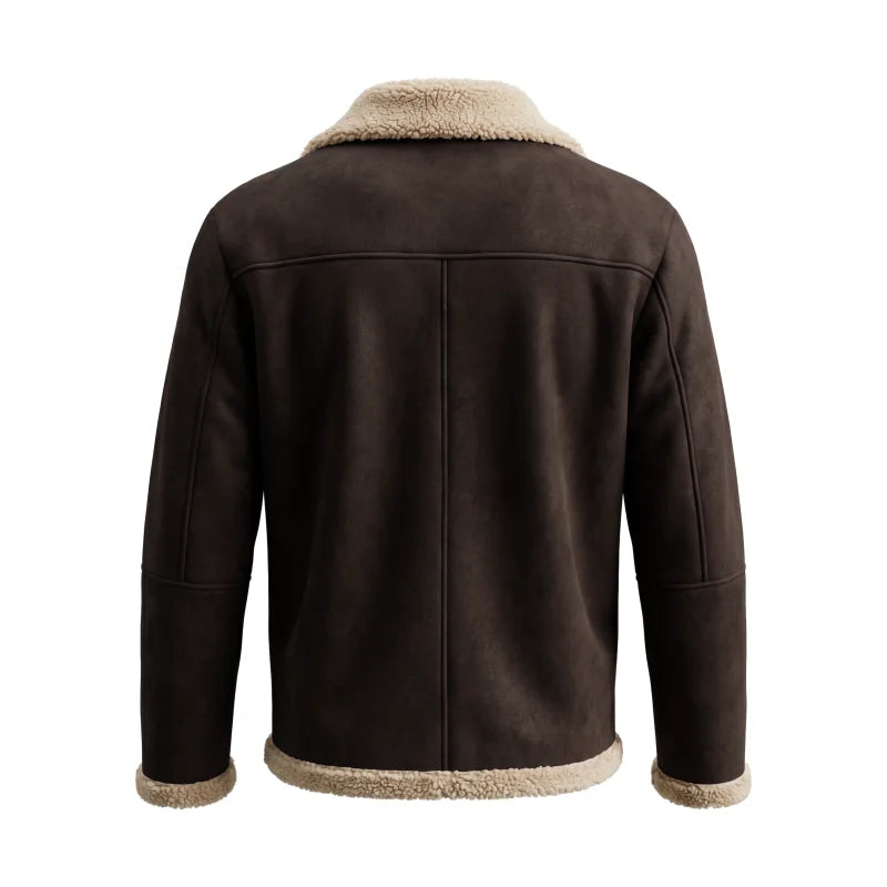 SUEDE FLEECE - Men's Faux Suede Fleece-Lined Winter Jacket - 2 Colors, S–5XL