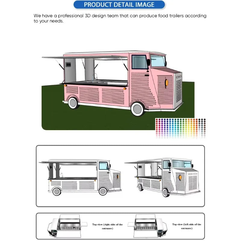 Fast Food Truck BBQ Trailer – Vintage Citroen Van Street Cart