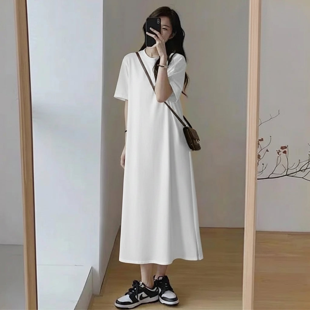 Oversized T-Shirt Maxi Dress – Side Split