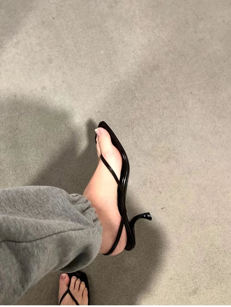 Summer High Heel Women Clip Toe Sandals Fashion Narrow Band Shoes Design Style Party Dress Sandals Shoes