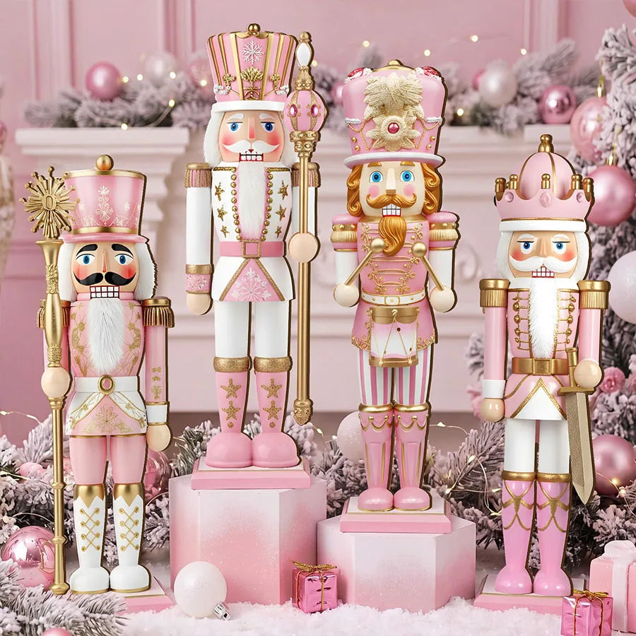Wooden Nutcracker Soldiers - 4 Pieces - Tabletop Cheer