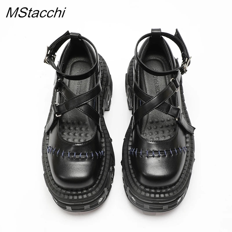 Punk Style Flat Platform Mary Janes