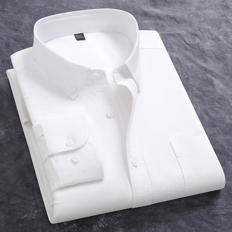 OXFORD NINE - Men's Cotton Oxford Dress Shirt - Stripe & Solid, Long Sleeve