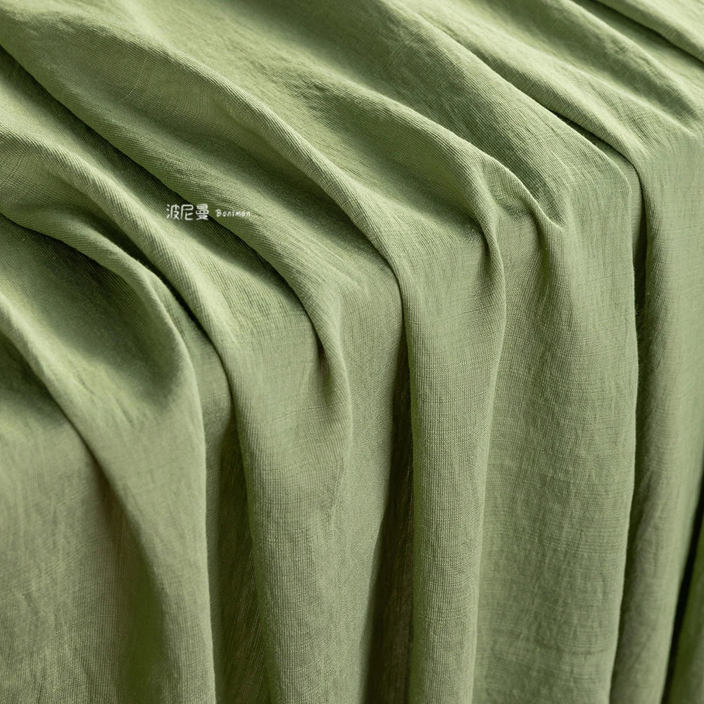 WASHED BAMBOO TEXTURE FABRIC - Soft Rayon Blend, 150cm Wide, 16 Colors - Light Touch