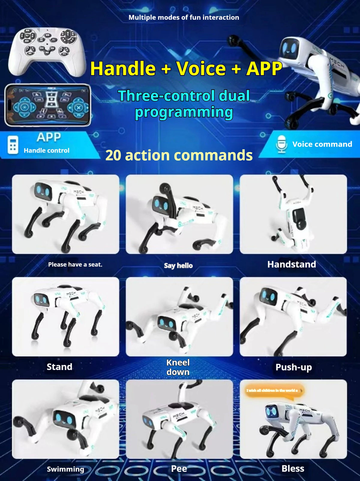 Interactive Robot Dog - 2.4G Control - Playful Helper