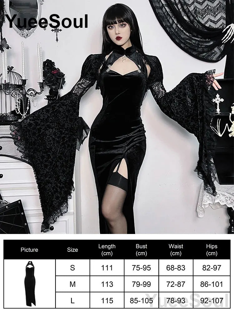 Grunge Gothic Women Dress Lace Trim High Waist Bodycon Mini Dress 2026 New E-girl Vintage Punk Harajuku Lolita Party Clothes