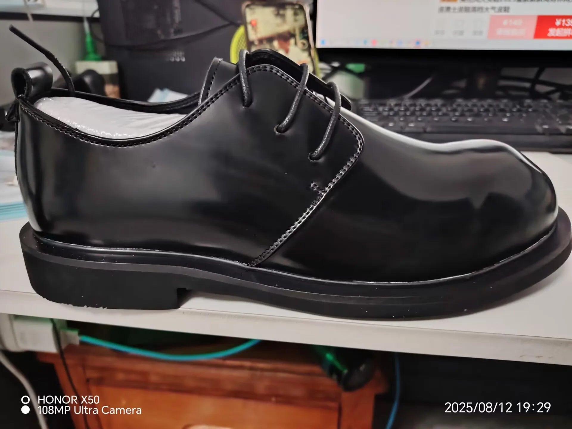 BROGUE BOSS - Men's Thick-Sole Genuine Leather Brogue Shoes - Lace-Up Round Toe Business Casual Derby