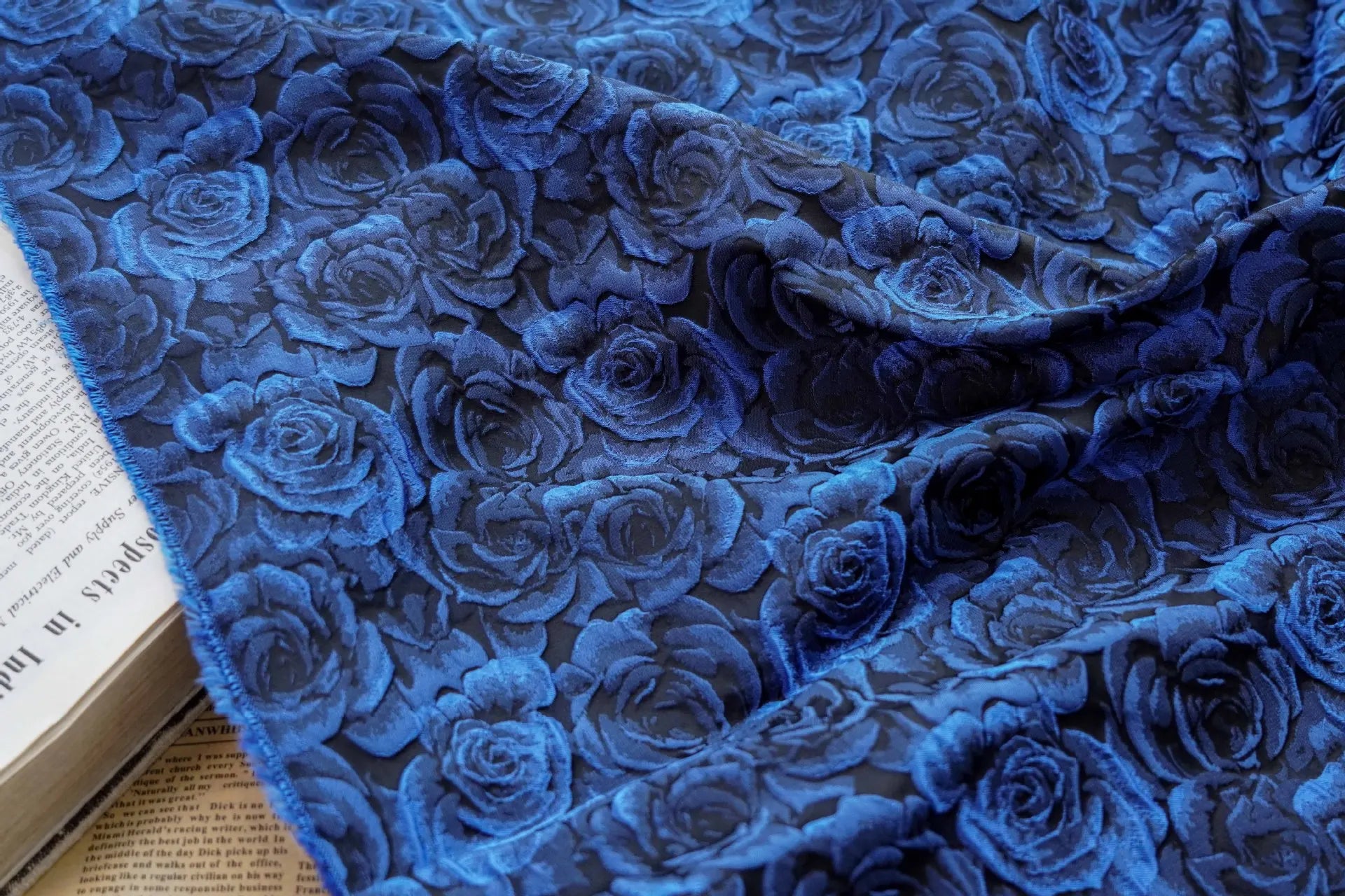 3D Rose Jacquard Fabric – 160cm Wide, 10 Colors