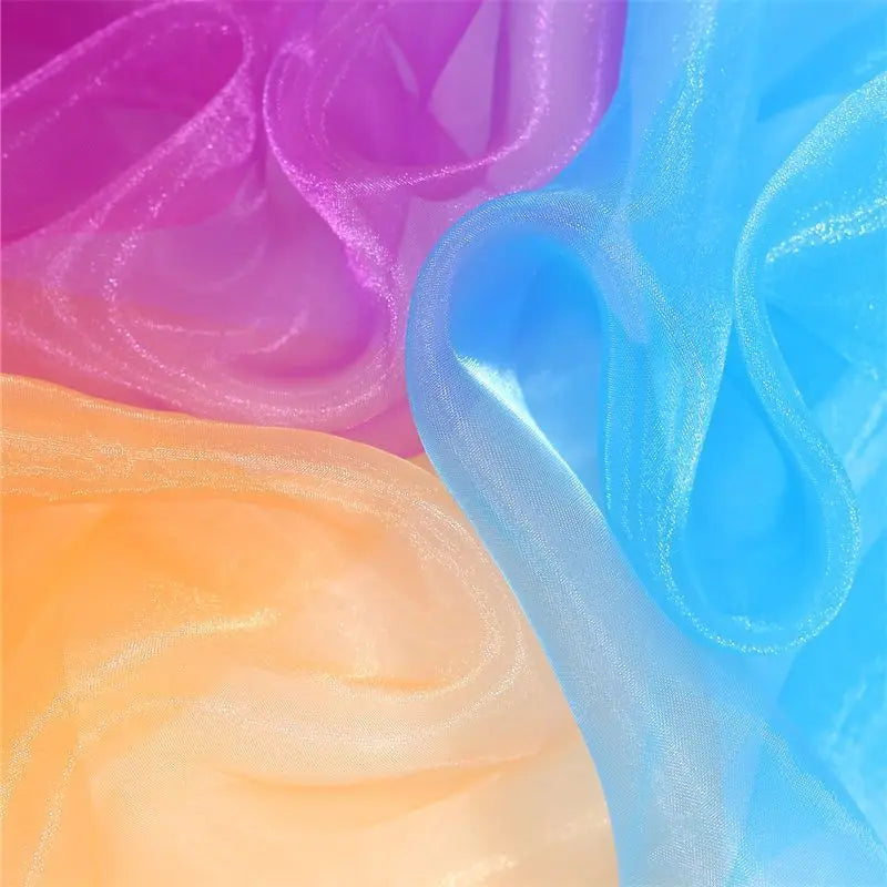 Water Light Crystal Organza Fabric Shiny By The Meter for Clothes Wedding Dress Children's Clothing Sewing Cloth Smooth White