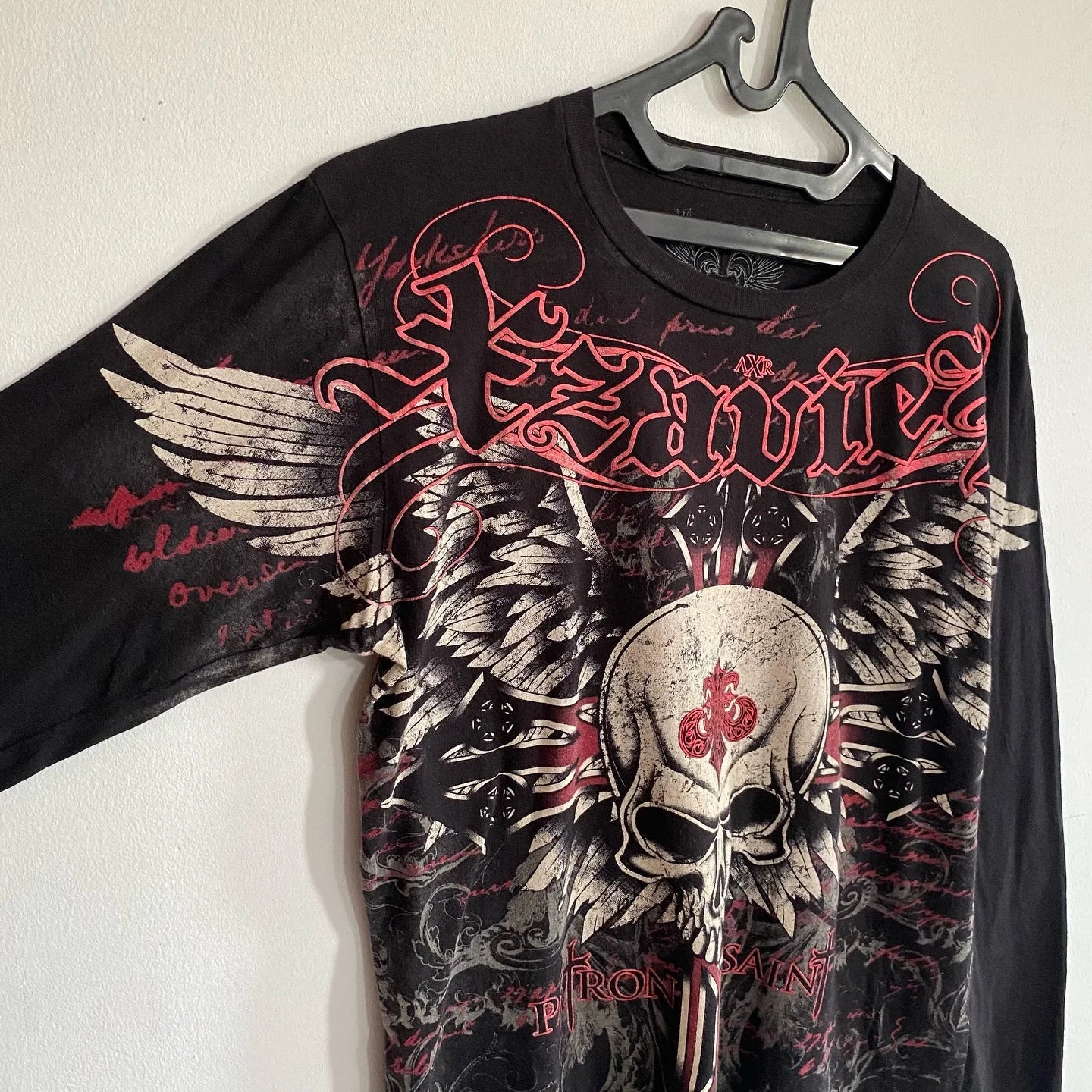 Affliction Skull Cross Long Sleeve Tee - Y2K Gothic Oversized
