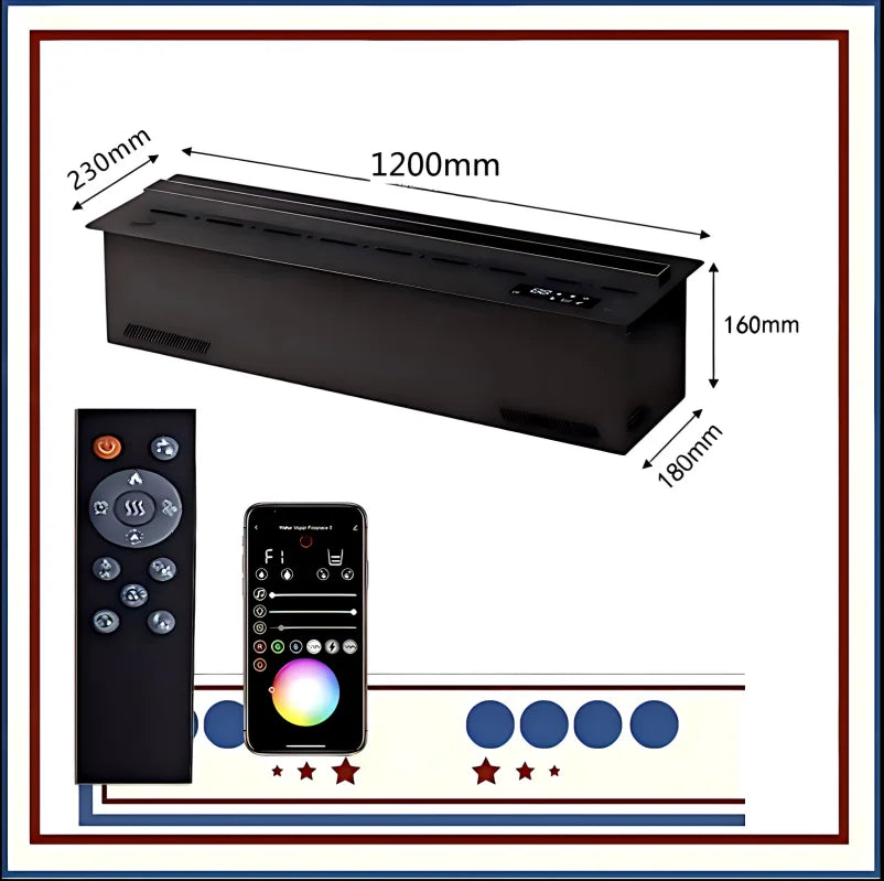Water Vapor Fireplace - 3D Flame - Crackling Sound