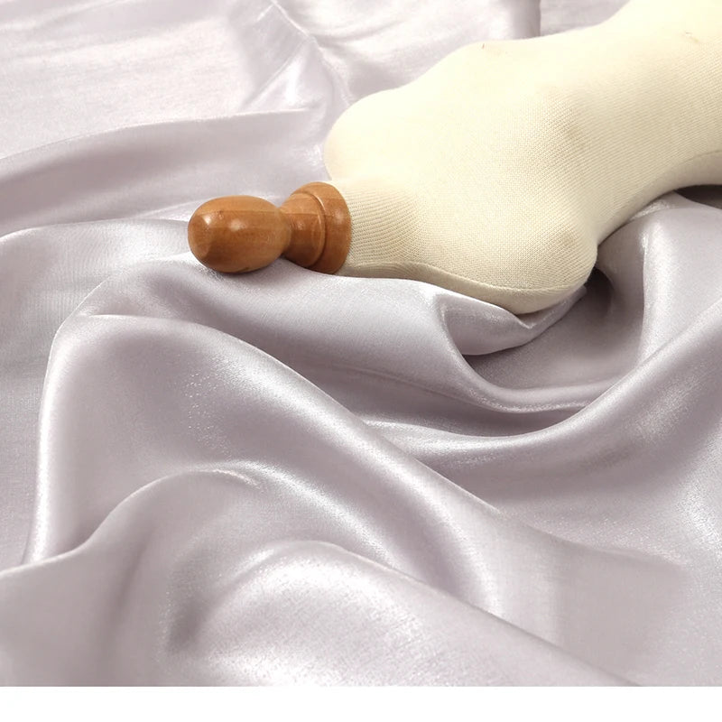 Gradient Wine Red Glazed Silk Satin Fabric Hanfu Pants Skirt Wedding Skin-friendly Breathable Bright Luster