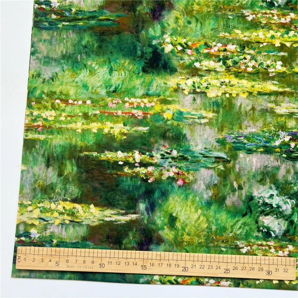 OIL PAINTING PRINT COTTON FABRIC - 105cm Wide, 20 Designs - Craft Canvas