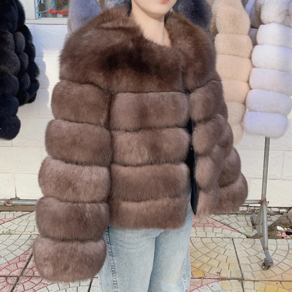Frosted Muse - Fox Fur Jacket - Winter Nights