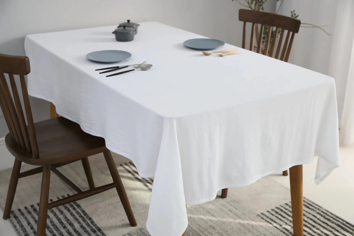 Rectangle Tablecloth 100% Cotton Antifouling Table Cloth Decorative Farmhouse Table Cover for Dining/ Party/ Buffet/ Wedding