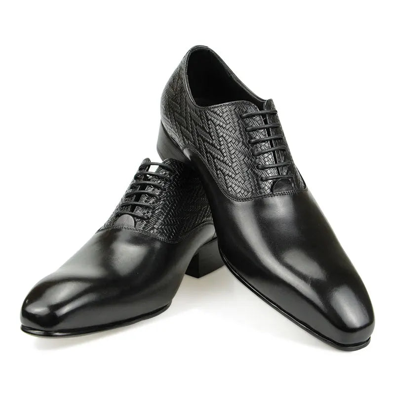 FORMAL OXFORD DRESS SHOES - Men's Genuine Cow Leather Lace-Up - Office, Wedding, Business