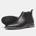 CHELSEA CRAFT - Men's Retro Leather Ankle Boots - Elastic Band, Round Toe, Low Heel