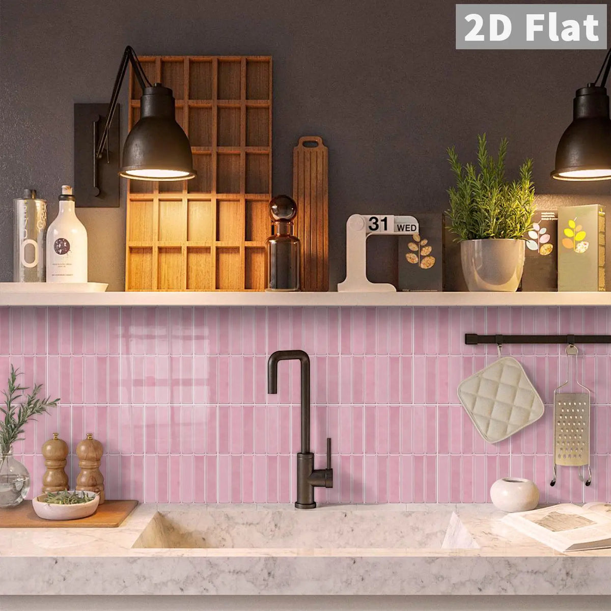PEEL & STICK TILE STICKERS - PVC - Kitchen & Backsplash Decor