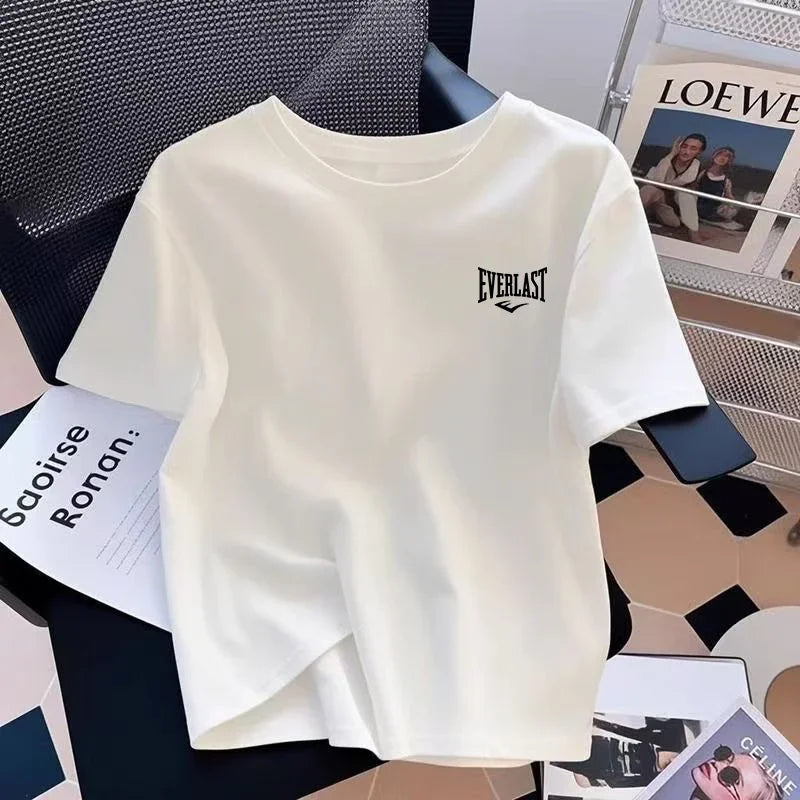 Summer Womens T-shirt Hot Sales Cotton Casual O-Neck Short Sleeve Outdoor Sports Jogging Clothes 2026 Harajuku Street Tees Tops