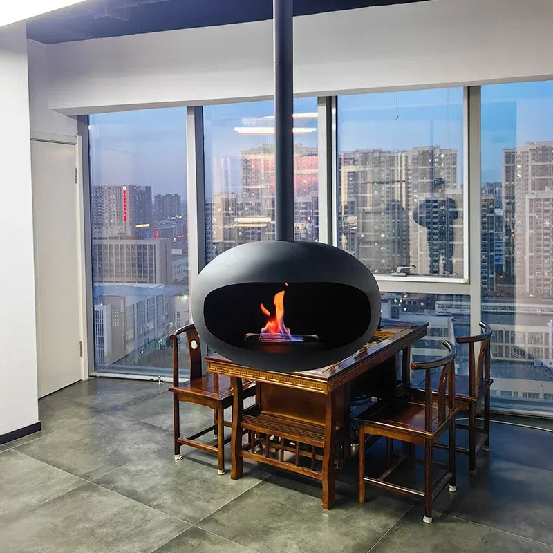 Suspended Ethanol Fireplace - Ceiling Mounted - Fireside Mood