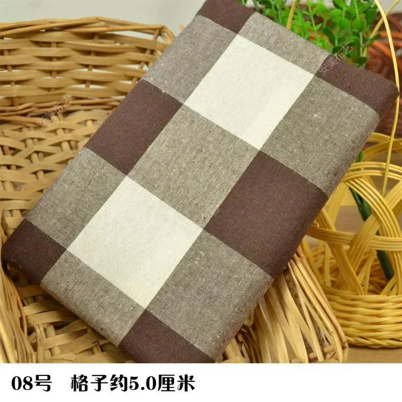 YARN-DYED COTTON PLAID FABRIC - Combed Weave, 145cm Wide - Warm Textures