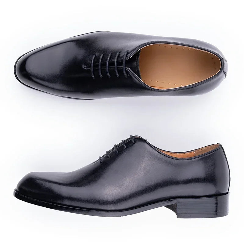 OXFORD CRAFT - Men's Handmade Genuine Leather Oxford Shoes - Business Casual Lace-Up