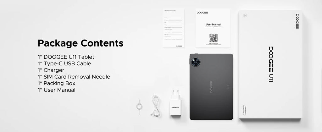 DOOGEE U11 11" Android 16 Tablet - 90Hz, 4GB+128GB, 8580mAh, Widevine L1