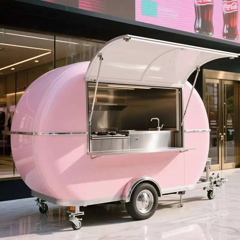 Classic Round Airstream Food Trailer – Stainless Exterior Mobile Kitchen