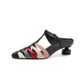 2026 New Summer Slippers Pointed Toe Women Shoes Fashion Hollow-out Mules High Heels Ladies Shoes Handmade Women's Slippers