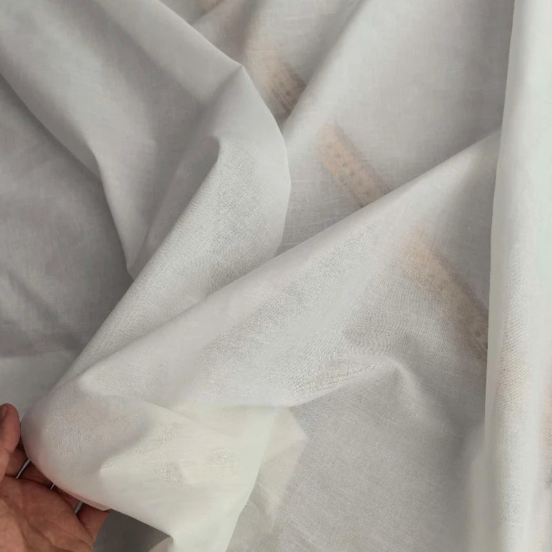 PLAIN WHITE COTTON LINING FABRIC - 100% Cotton, 140cm Wide - Clean Layers