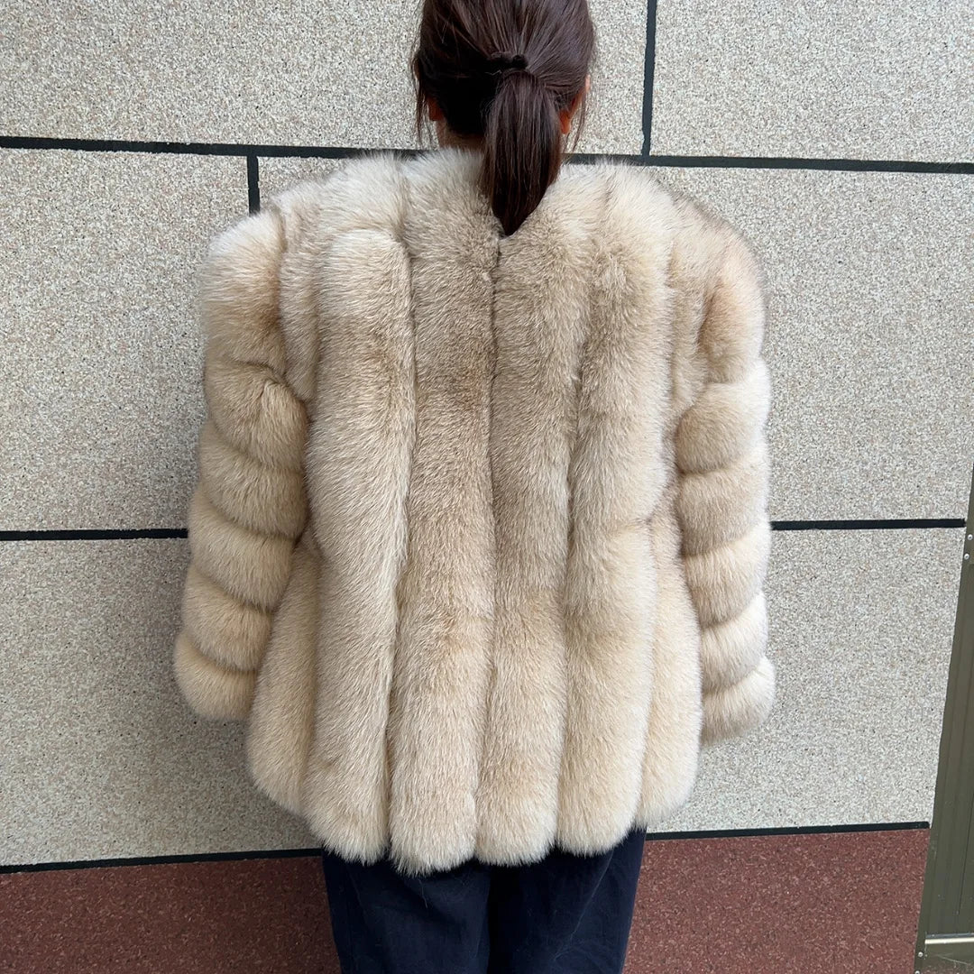 Silver Sonata - Fur Jacket - Winter Elegance