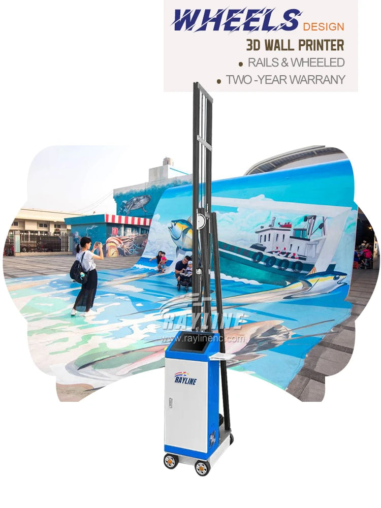 RAYLINE RA-UD200 UV WALL PRINTER - 3D Rail System, Direct Mural Print