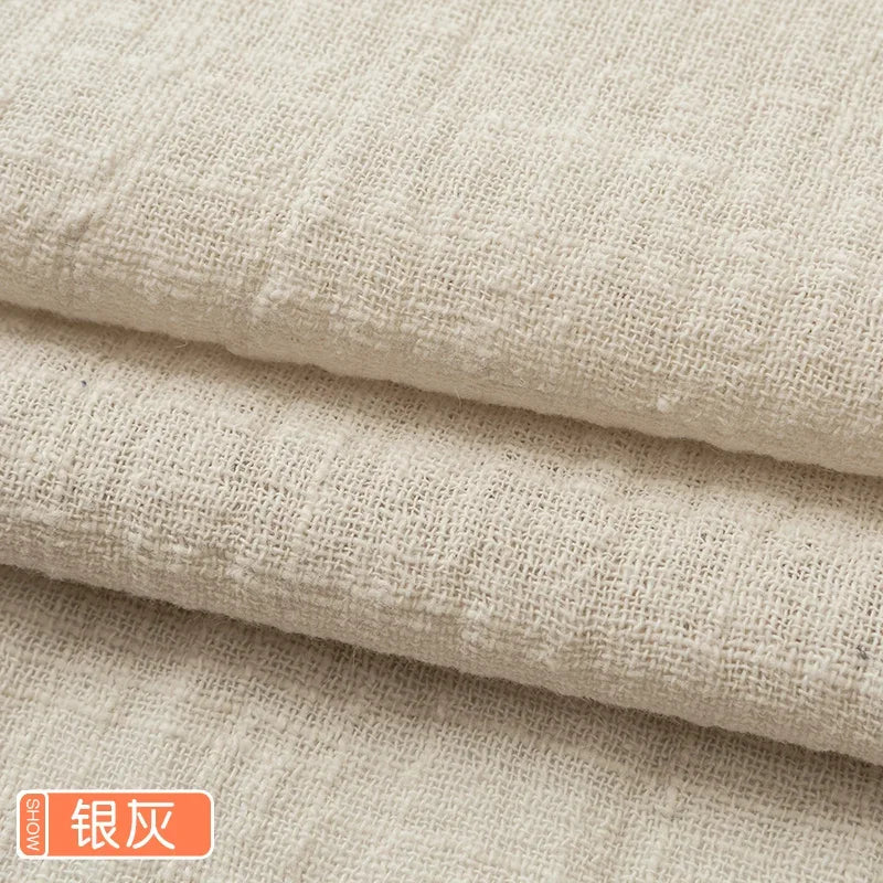 Soft Thin Linen Cotton Fabric Solid Color Organic Material Pure Natural Flax For Sewing Handmade Clothes Patchwork Fabric